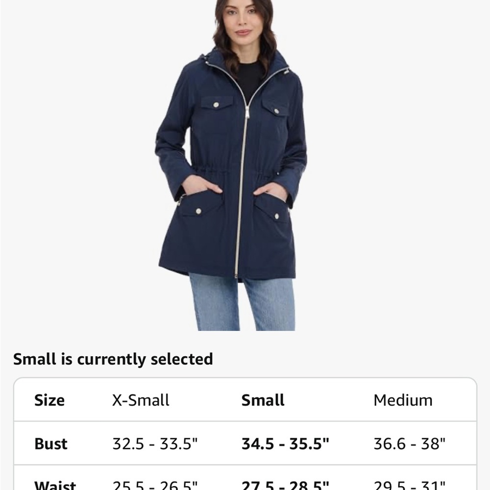 Michael Kors Navy Utility Jacket with Gold Details Women’s Sz XS - Picture 10 of 10